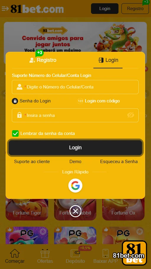 Usuário acessando a 81bet.com em dispositivo móvel